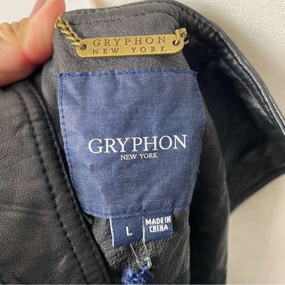 Gryphon genuine leather crushed lamb leather smock mini dress - Picture 6 of 7